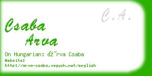 csaba arva business card